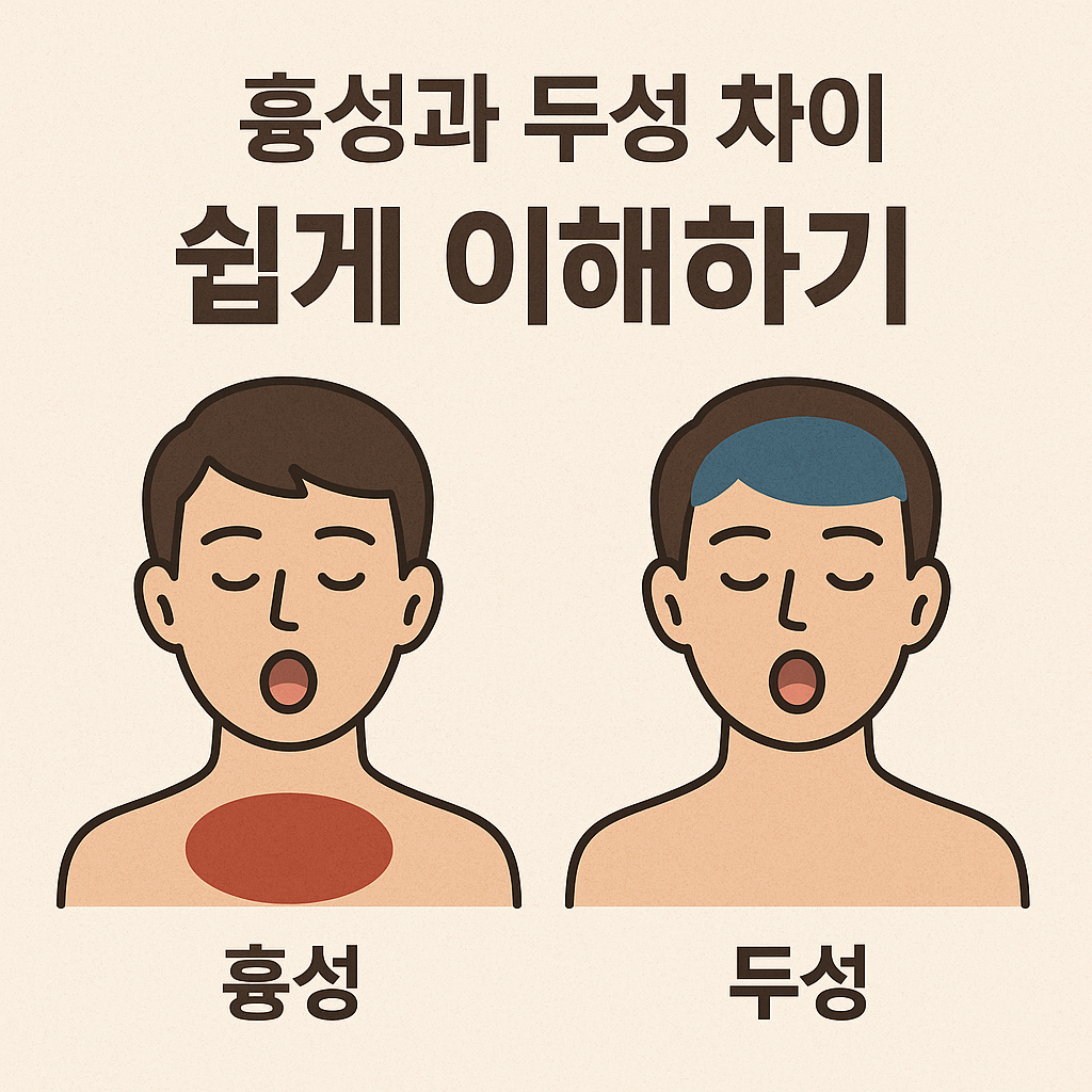 흉성과 두성 차이 쉽게 이해하는 사진