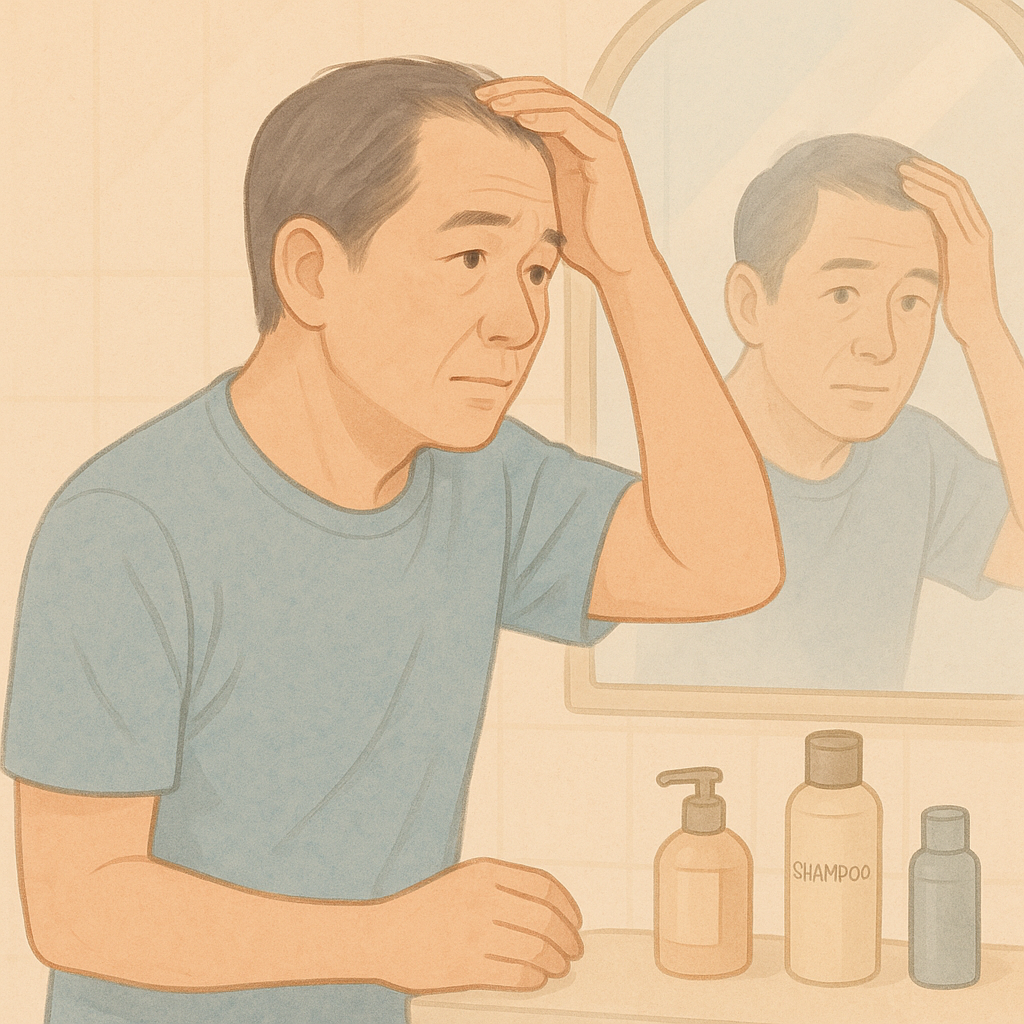 거울 앞의 깊은 생각