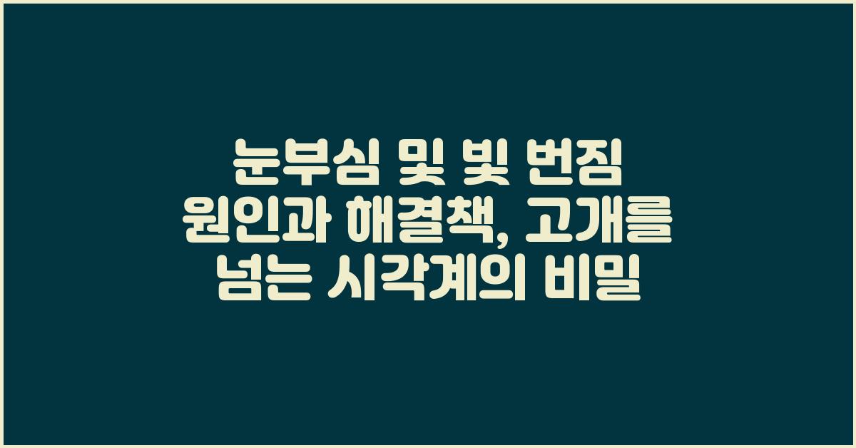 눈부심 및 빛 번짐 원인과 해결책