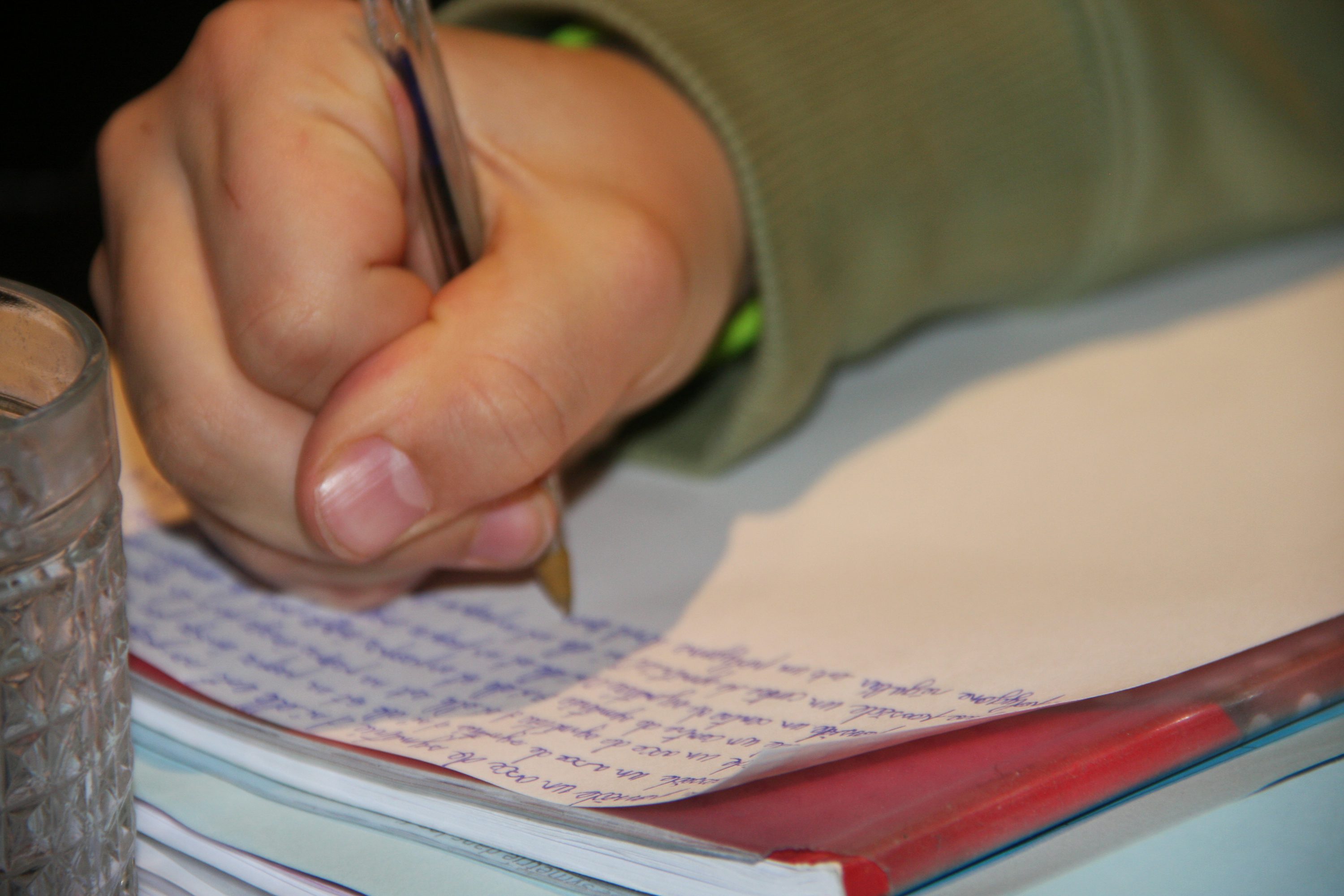 writing on a notepad