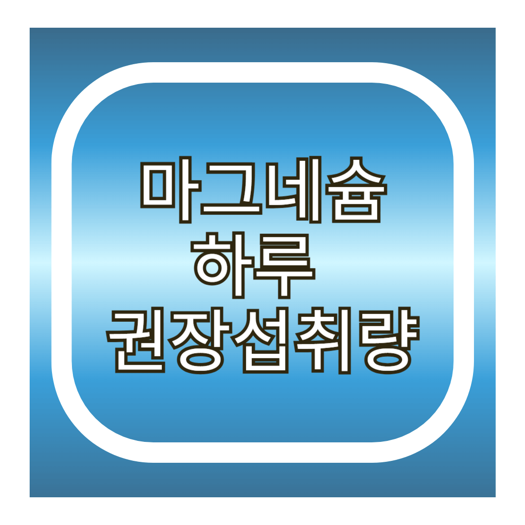 마그네슘 하루권장섭취량