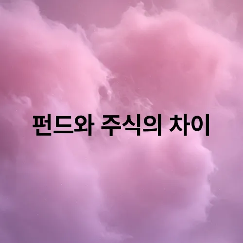펀드와 주식의 차이