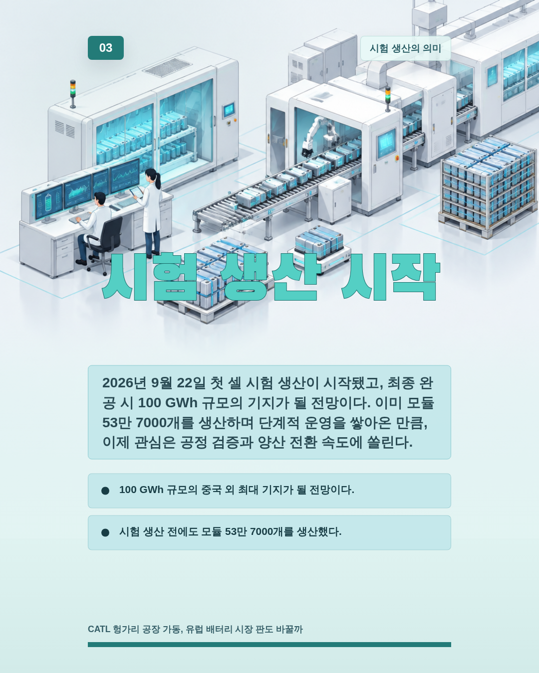 시험 생산 시작