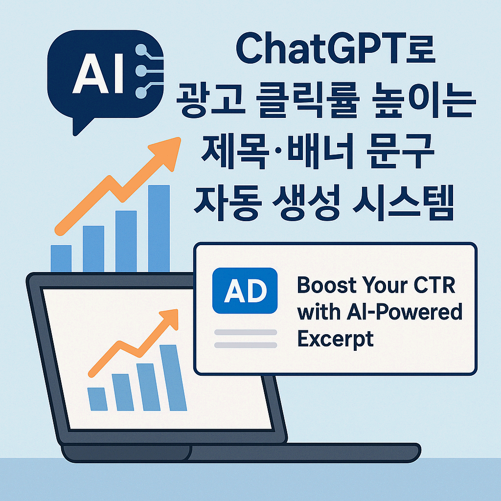 🧠 ChatGPT로 광고 클릭률 높이는 제목·배너 문구 자동 생성 시스템
(AI가 CTR을 예측하고 카피를 스스로 바꾸는 방법)