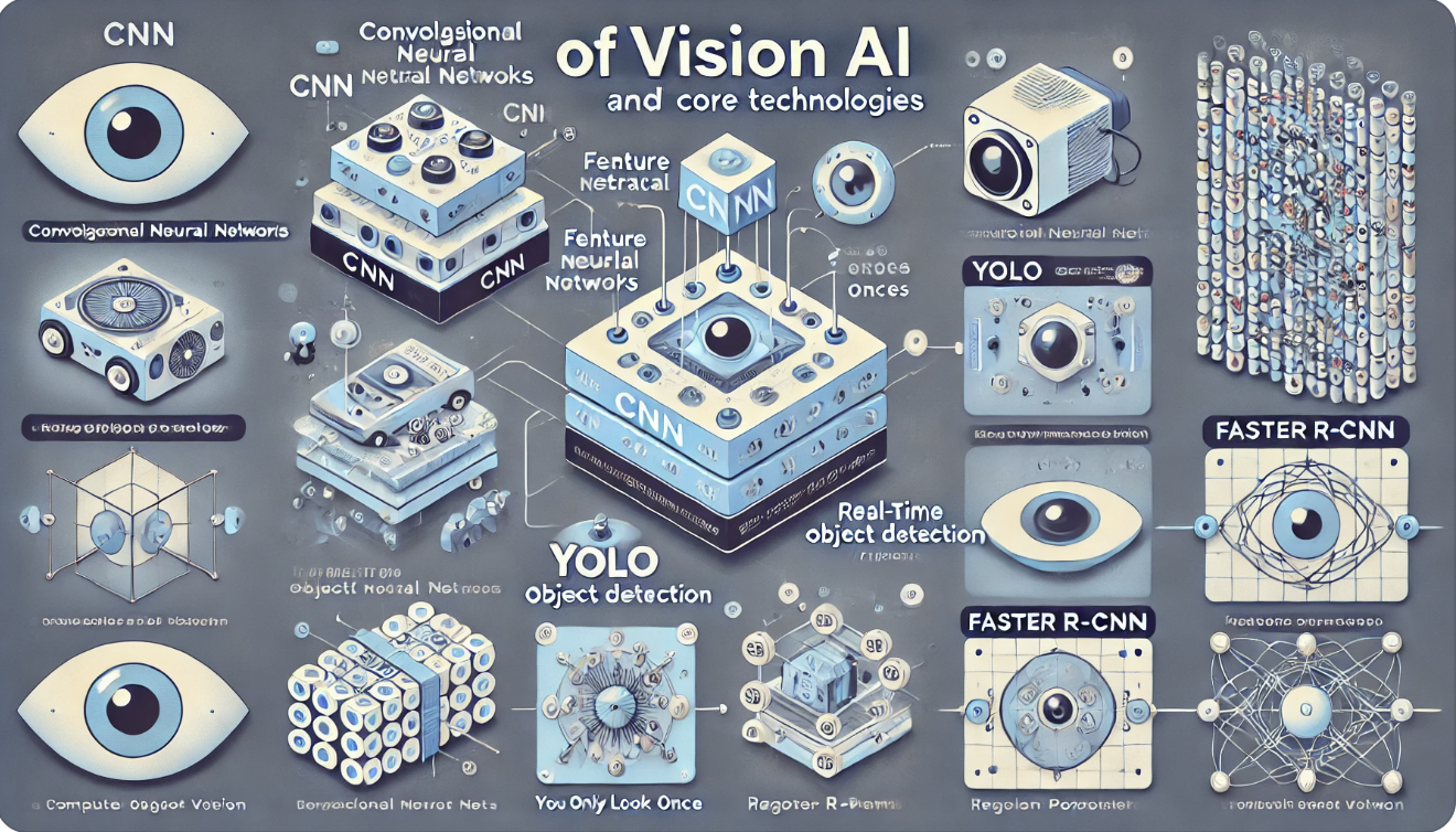비전 AI의 원리와 핵심 기술에 대해 형상화한 사진