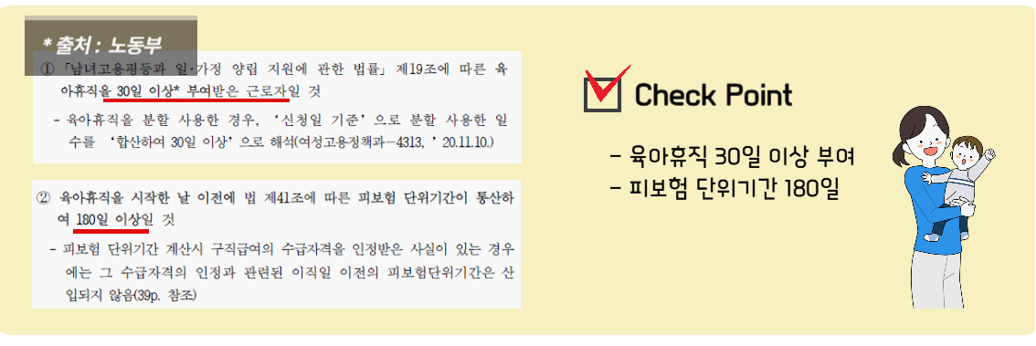 육아휴직 급여 지급 요건