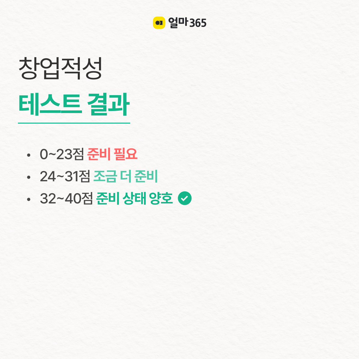 창업적성 테스트 결과는?
