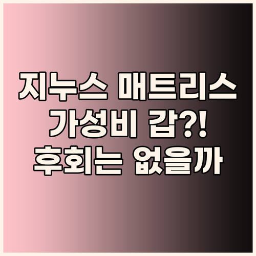 가성비 갑 지누스 매트리스 후회없는 ..