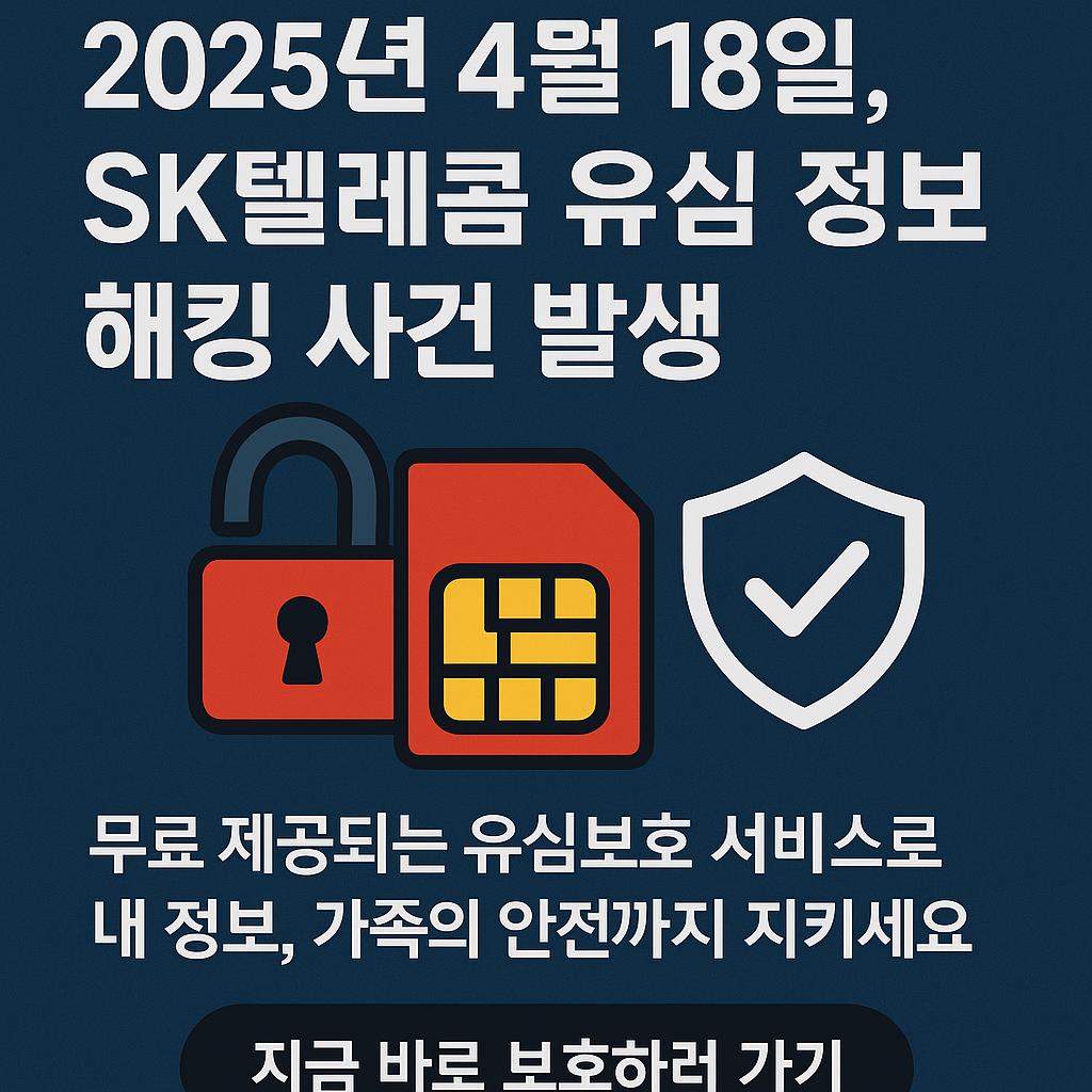 sk텔레콤 유심정보 해킹사건으로 유심보호서비를 가입할 수 있는 것을 표현한 사진
