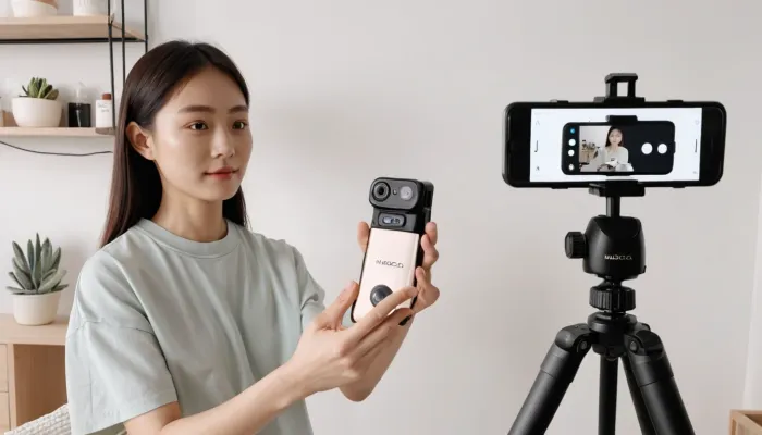 마데카 크림 시즌7을 소개하는 영상 콘텐츠 제작 중인 모습