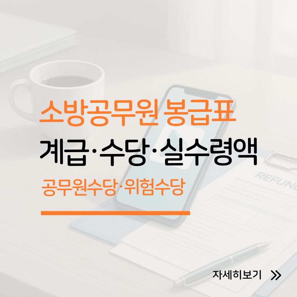 2025 소방공무원 봉급표 요약표