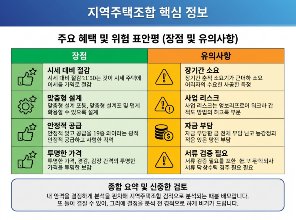 지역주택조합 장단점