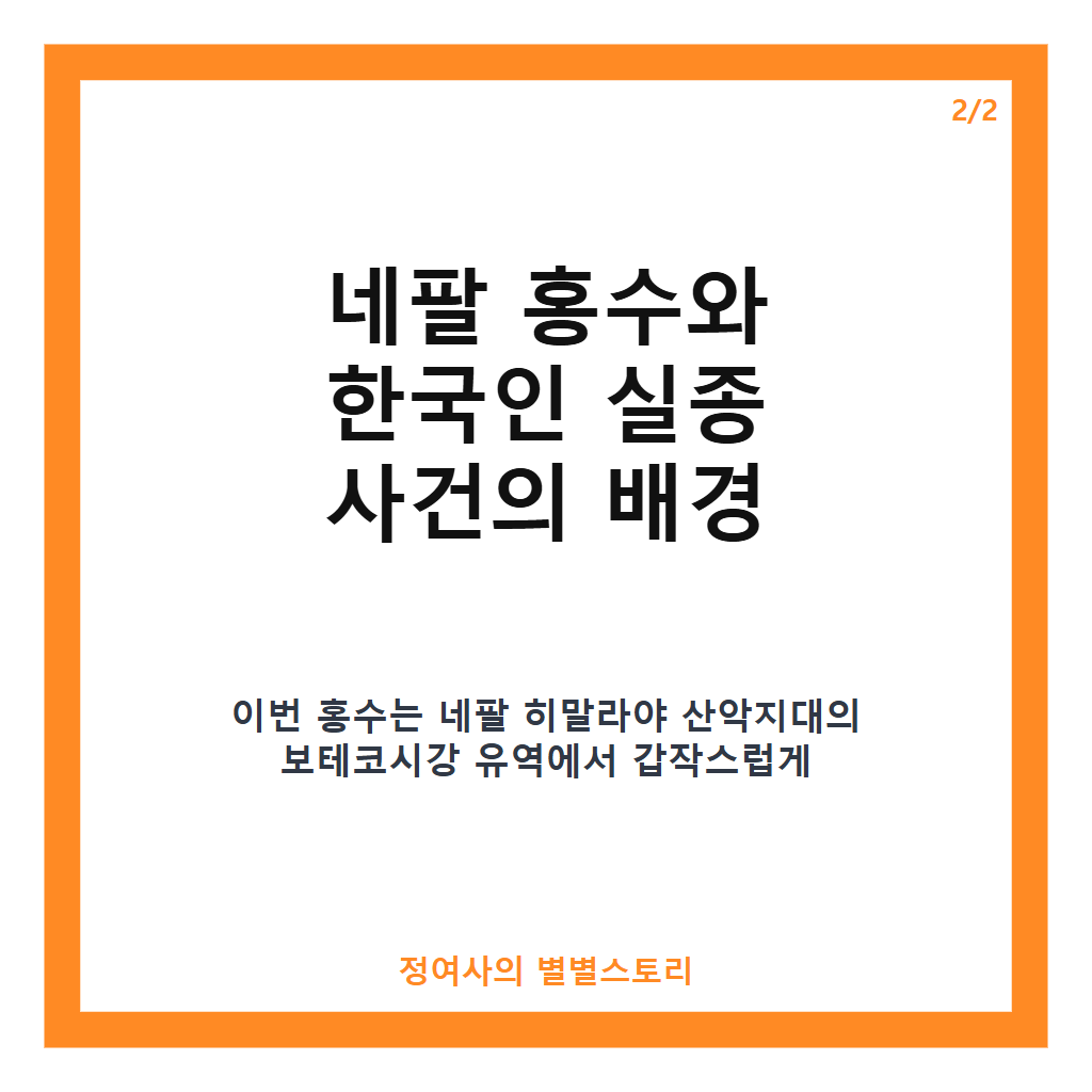 네팔 홍수 동영상으로 본 북부 라수와 지역 한국인 실종 및 구조 현황 카드뉴스 3