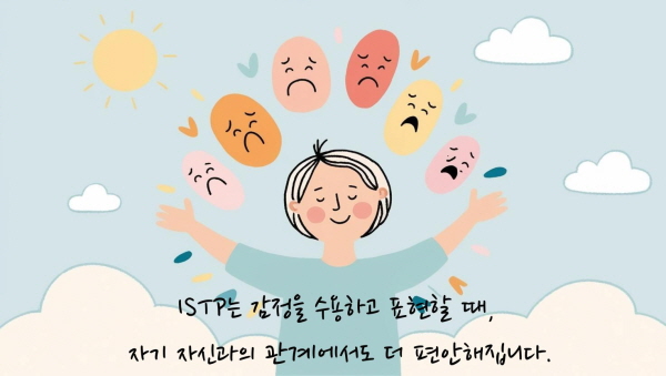 ISTP는 감정을 수용하고 표현할 때, 자기 자신과의 관계에서도 더 편안해집니다에 관한 그림