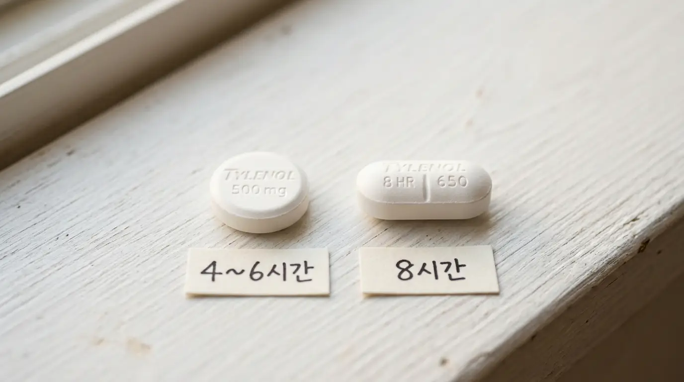 타이레놀 500mg 이알서방정 650mg 비교