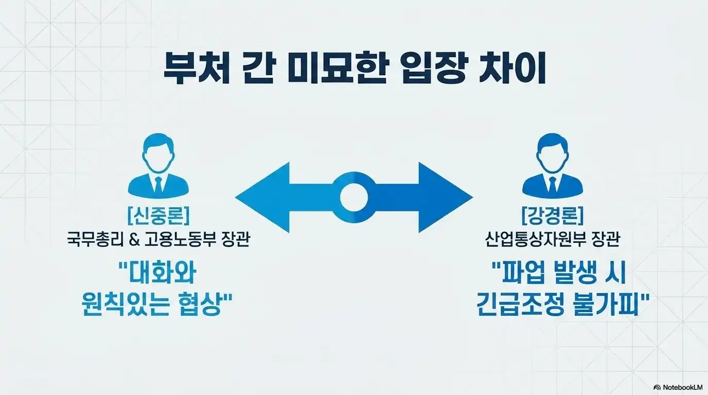 긴급조정권에 대한 부처 간 엇갈린 입장