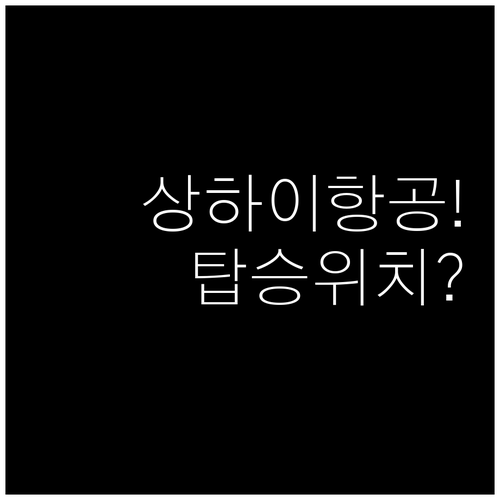 인천공항 상하이항공 탑승 수속 위치 ..