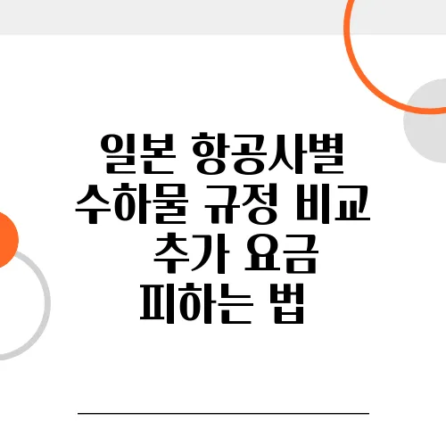 일본 항공사별 수하물 규정 비교 – 추가 요금 피하는 법