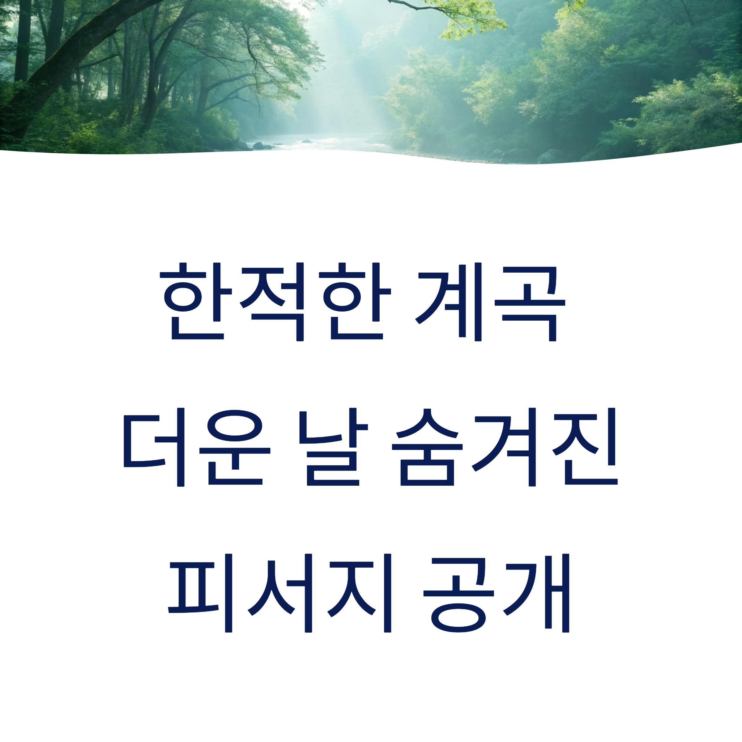 한적한 계곡 여행
