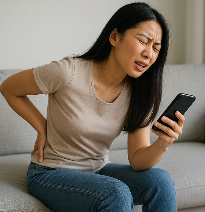 장시간 앉아서 생긴 허리통증 관련 사진