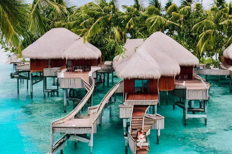 에메랄드빛바다위-세워진방갈로-바다전망