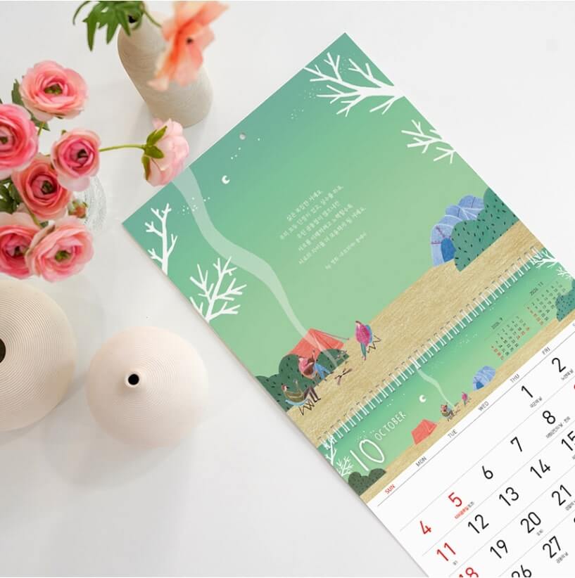 가독성이 높은 숫자판과 공휴일 표시가 강조된 2026 벽걸이 달력