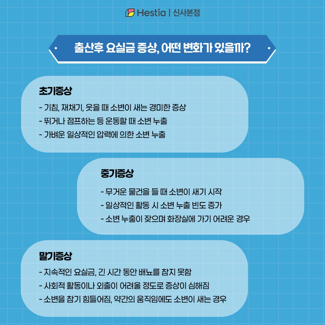 출산후 요실금 증상 어떤 변화가 있을까?