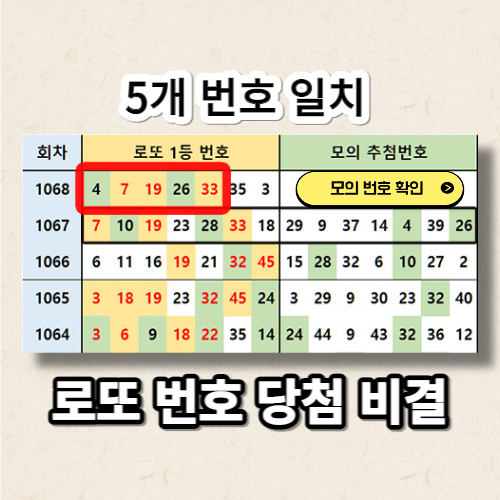 로또 번호 5개 일치한 규칙 공개