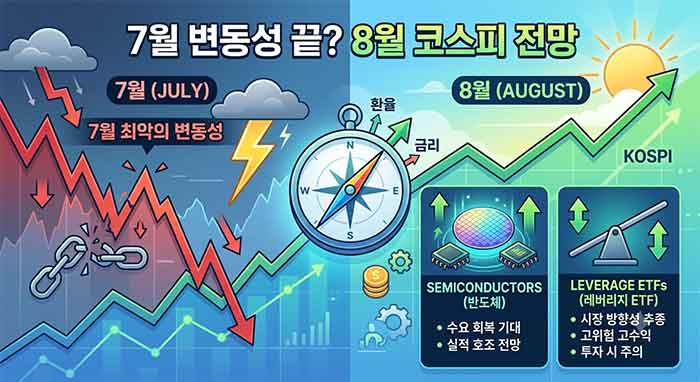 그래프와 나침반을 표현한 이미지.