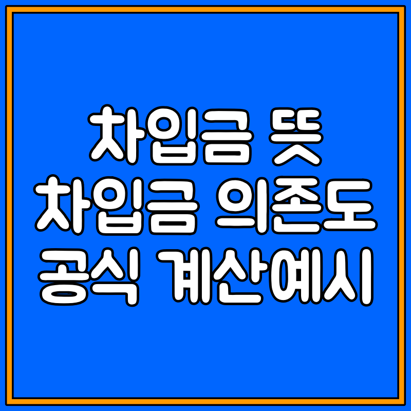 차입금 이란 뜻 대표이미지