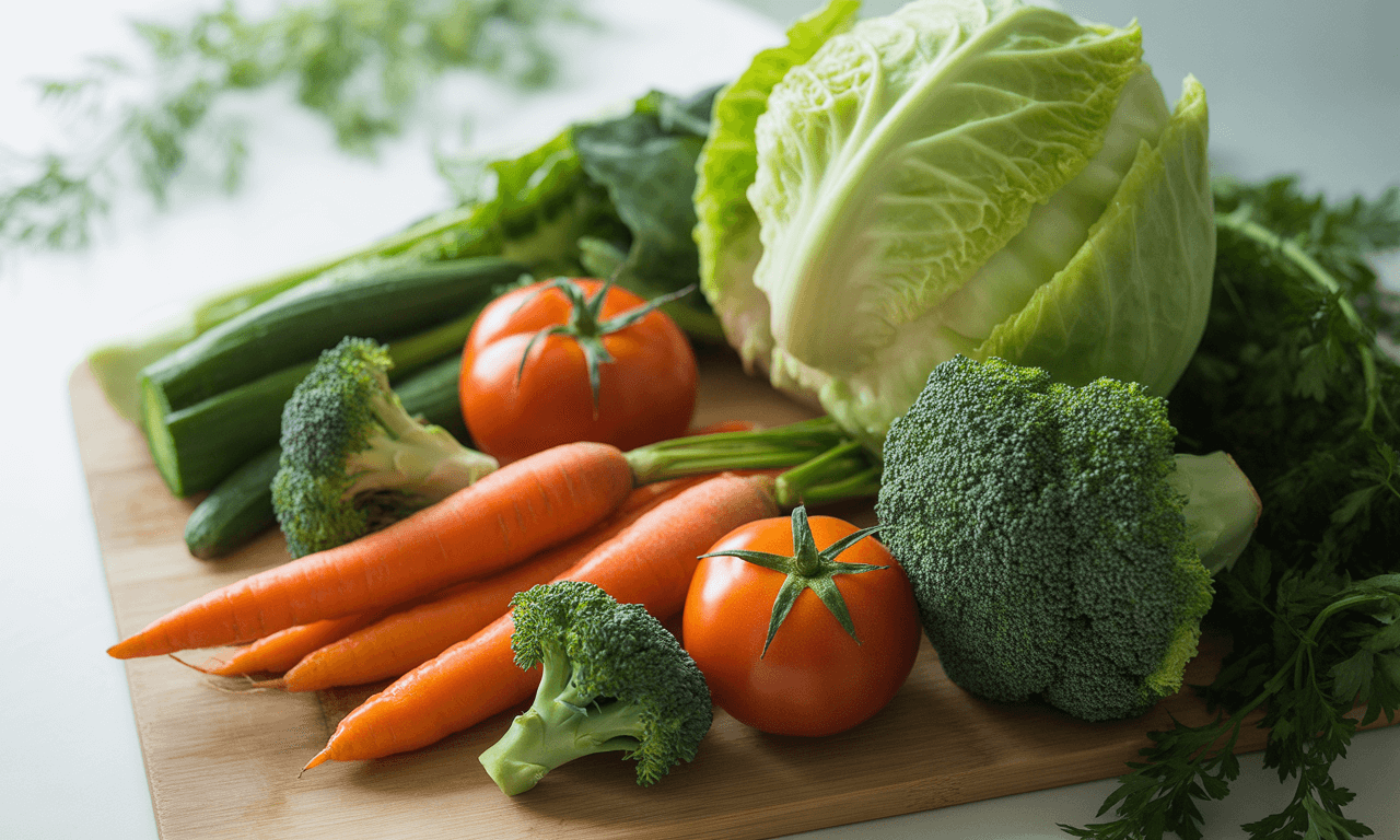 통풍에-좋은-음식-당근-브로콜리-토마토-모습