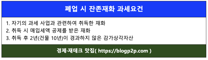 잔존재화과세요건기준