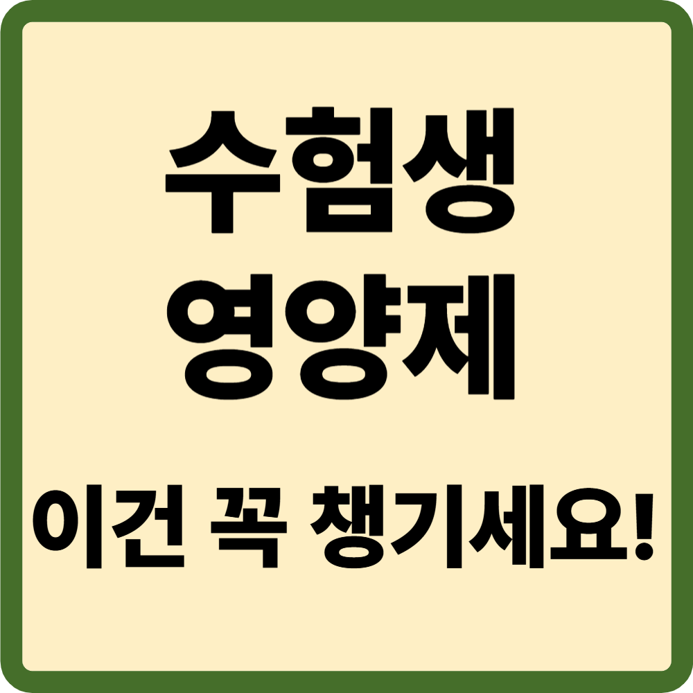 수험생 영양제