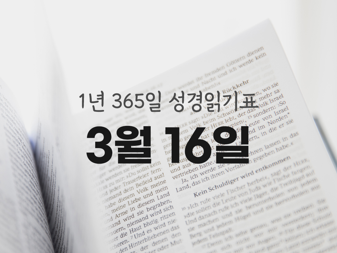 1년 365일 성경읽기표 3월 16일 성경읽기 사무엘기상권