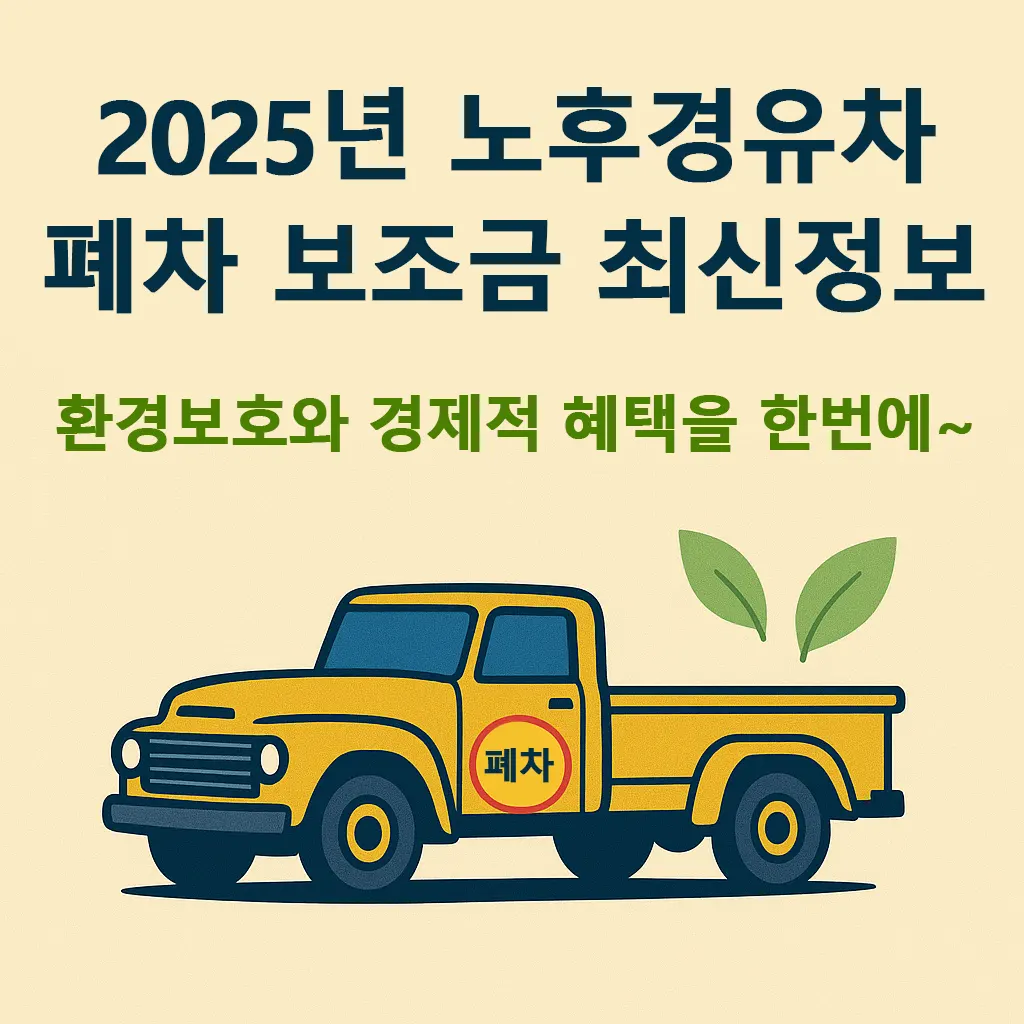 노후경유차 폐차 보조금 2025년 최신 정보 업데이트
