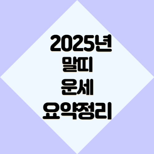 2025년 말띠 운세 요약정리
