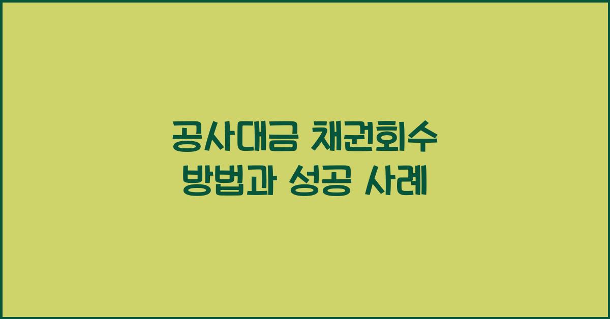 공사대금 채권회수
