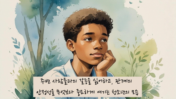 주변 사람들과의 갈등을 싫어하고, 관계의 안정성을 무엇보다 중요하게 여깁니다에 관한 그림