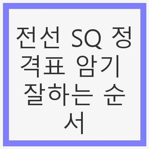 전선 SQ 정격표 암기란