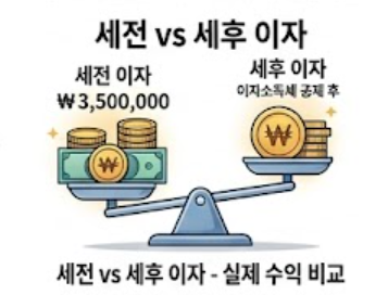 세전과 세후 수익 비교 안내