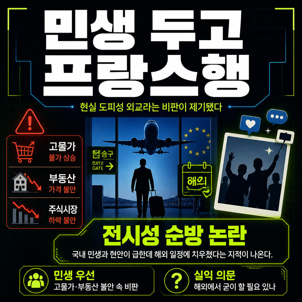 민생 두고 프랑스행