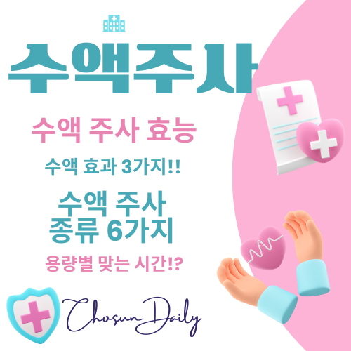 수액 주사 효능 맞는 시간 영양 수액 종류