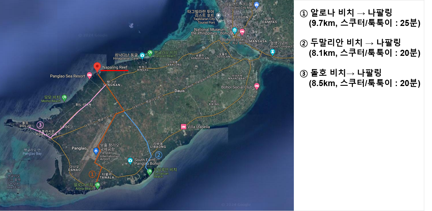 나팔링 리프 위치