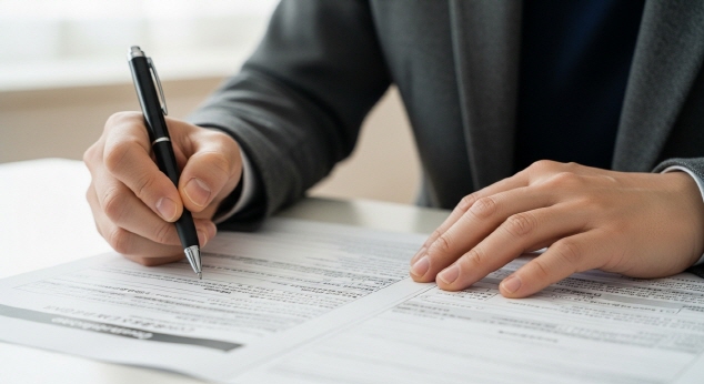 장기요양등급 신청서 작성모습