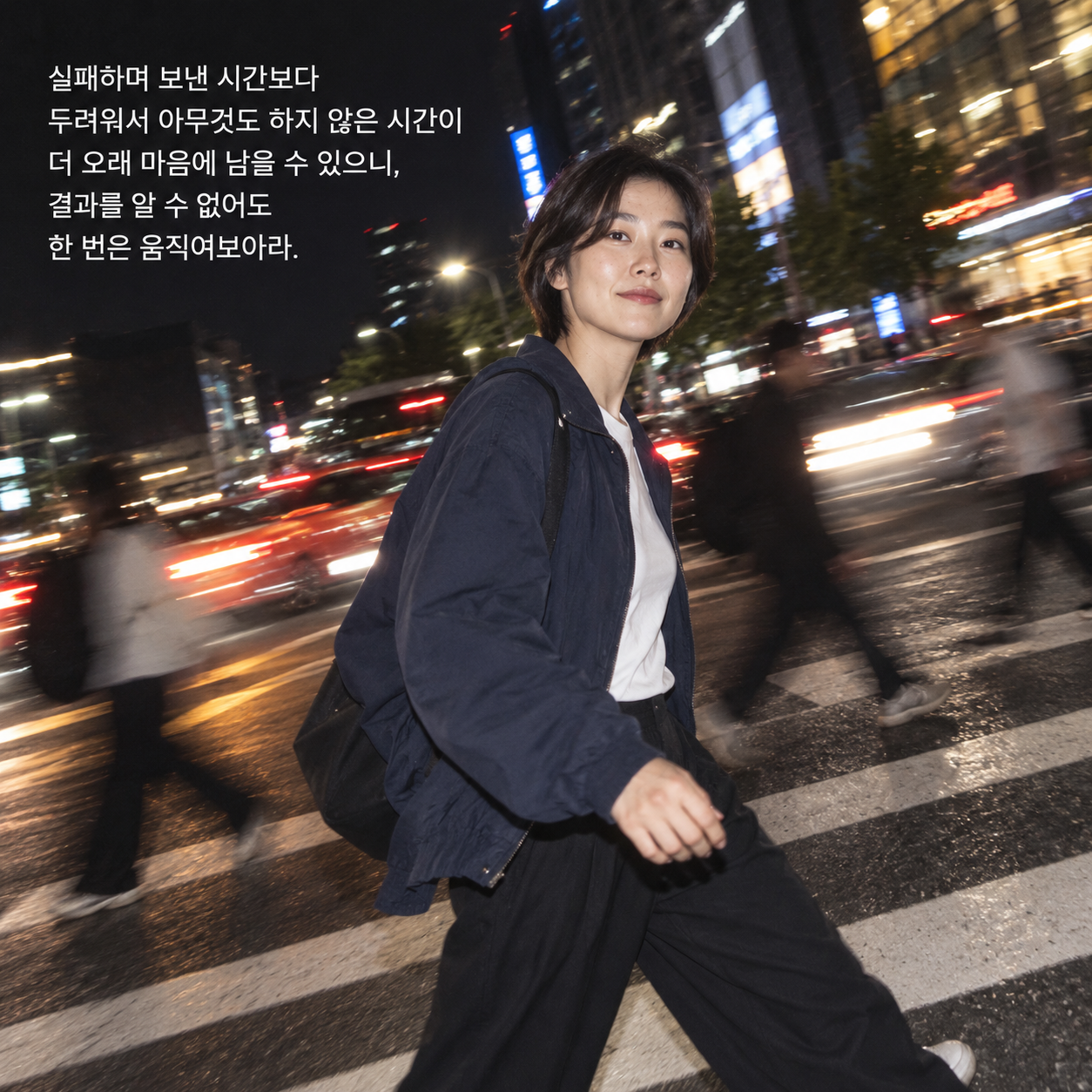 실패하며 보낸 시간보다 두려워서 아무것도 하지 않은 시간이 더 오래 마음에 남을 수 있으니, 결과를 알 수 없어도 한 번은 움직여보아라.