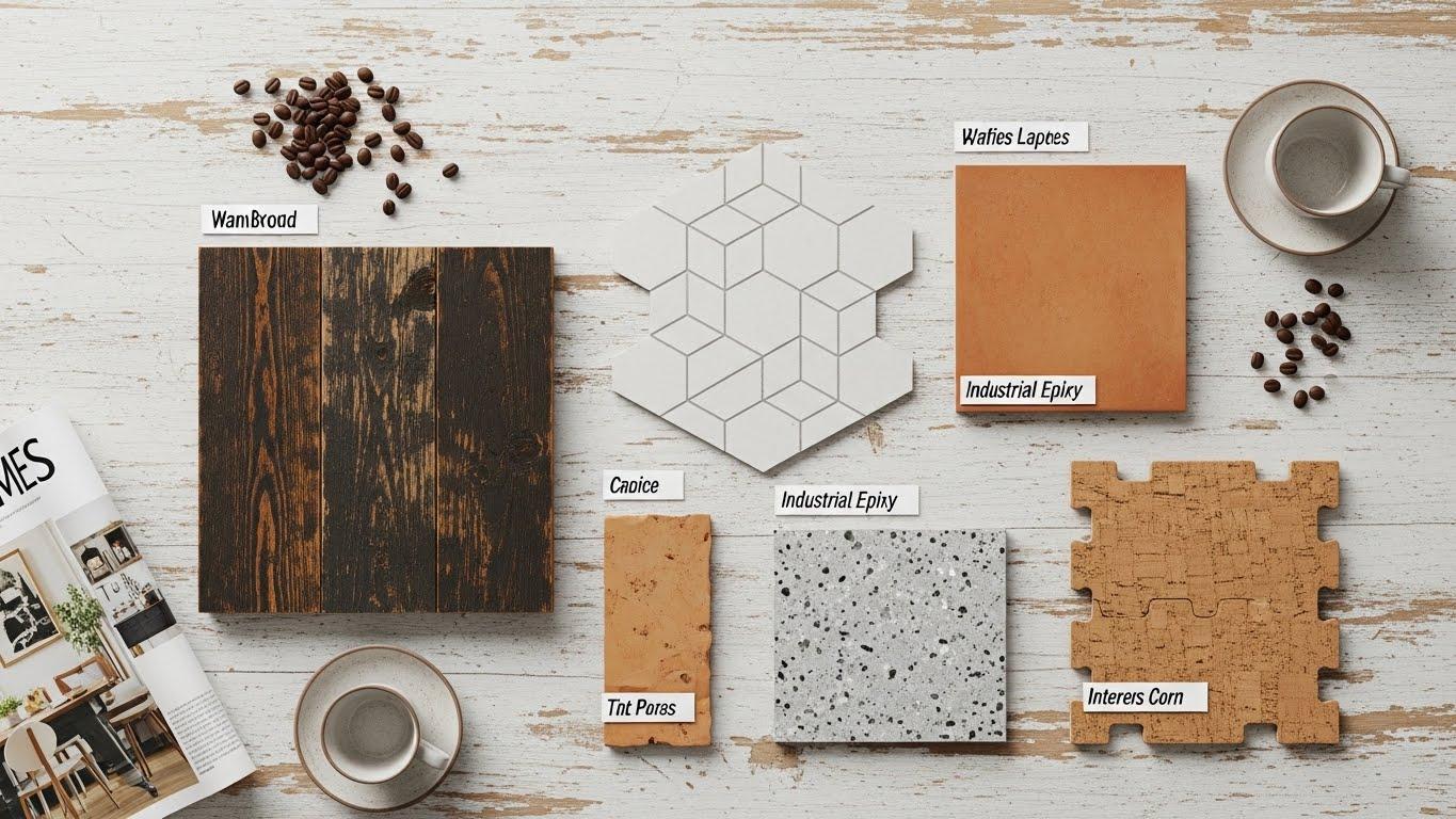 카페 인테리어 바닥재