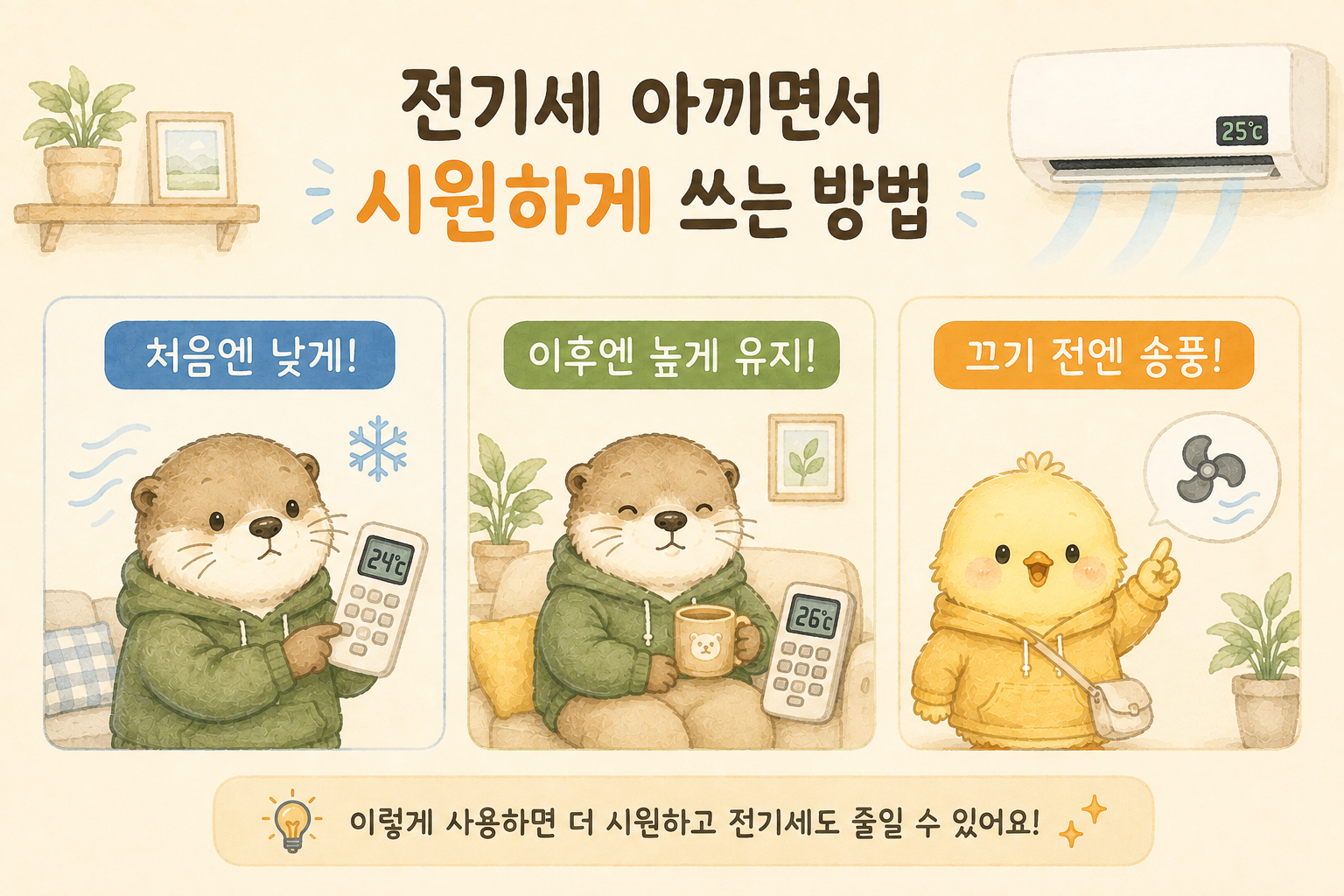 에어컨 전기세 줄이는 온도 설정과 사용 방법