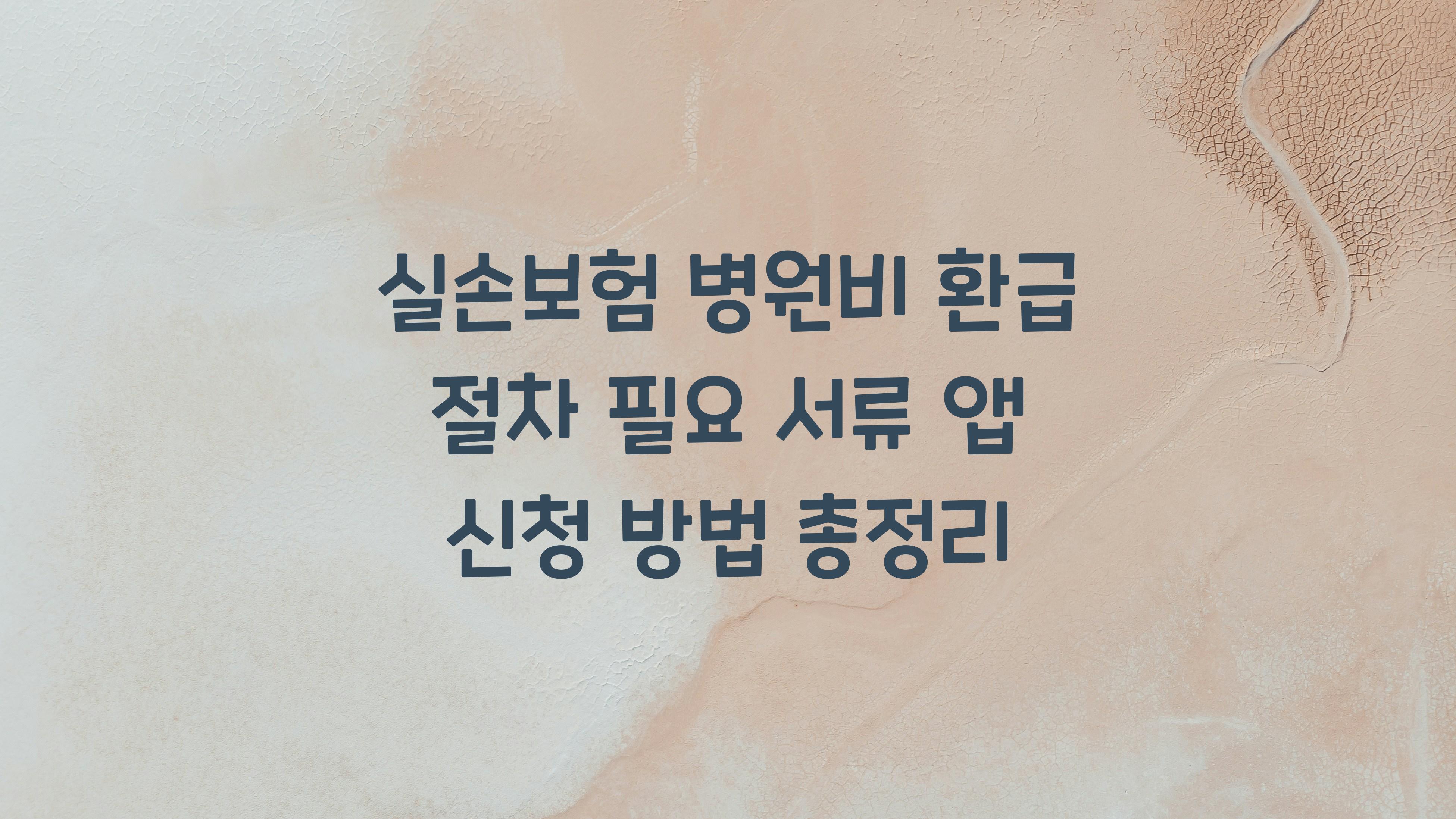 실손보험 병원비 환급 절차
