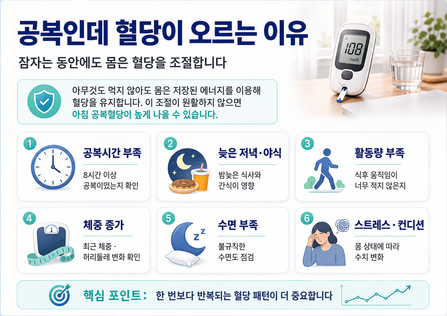 공복 혈당 높은 이유 생활 습관 체크