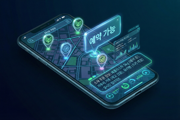 공방 예약부터 소재 주문까지 한 번에 관리하는 디지털 자원 순환 플랫폼.